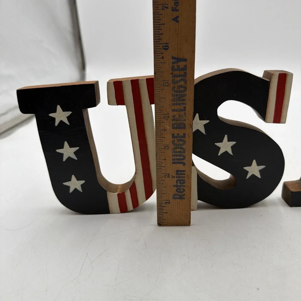 USA 4th of July Primitive Patriotic Americana Shelf Sitter 250th Hand Painted